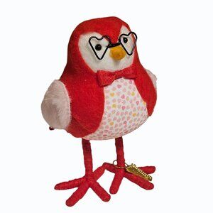 Target 2023 Spritz Fabric Valentine’s Bird Fledge with Heart Glasses w Gold Tag